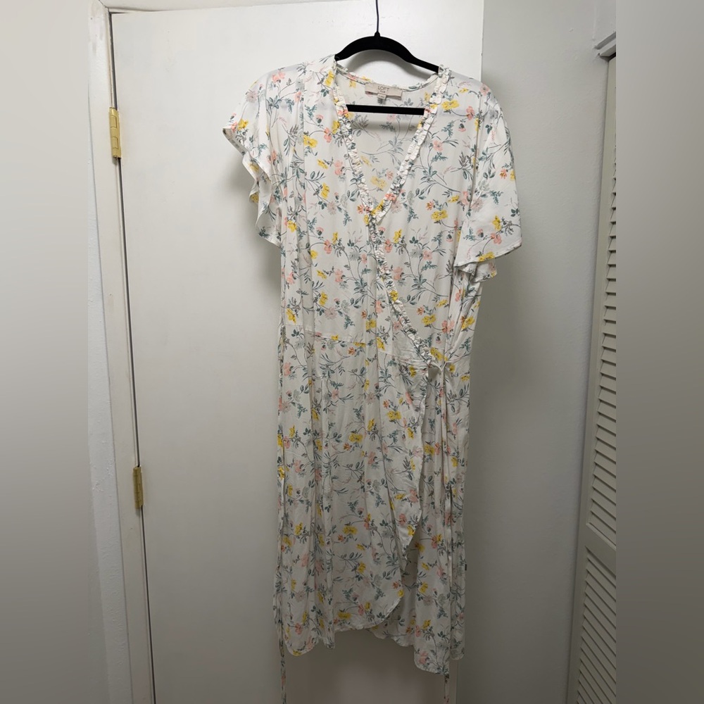LOFT White Floral Midi Dress - Picture 4 of 9